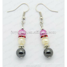 Pendientes de perlas de hematita de moda